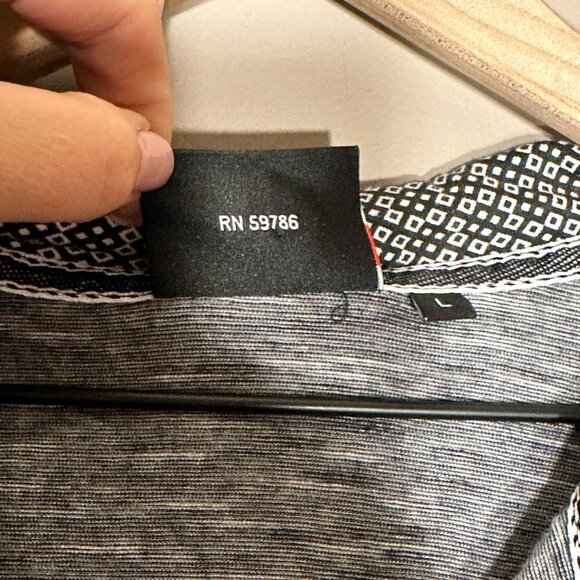 Men's L Airwalk Hooded Tee Gray Black Striped Long Sleeve Pockets - Picture 6 of 8